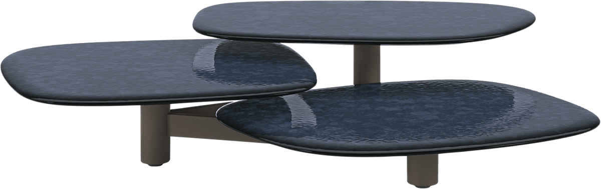 Boheme Indoor Stone Top Cocktail Table Trio by JANUS et Cie in Bronze/Mariana