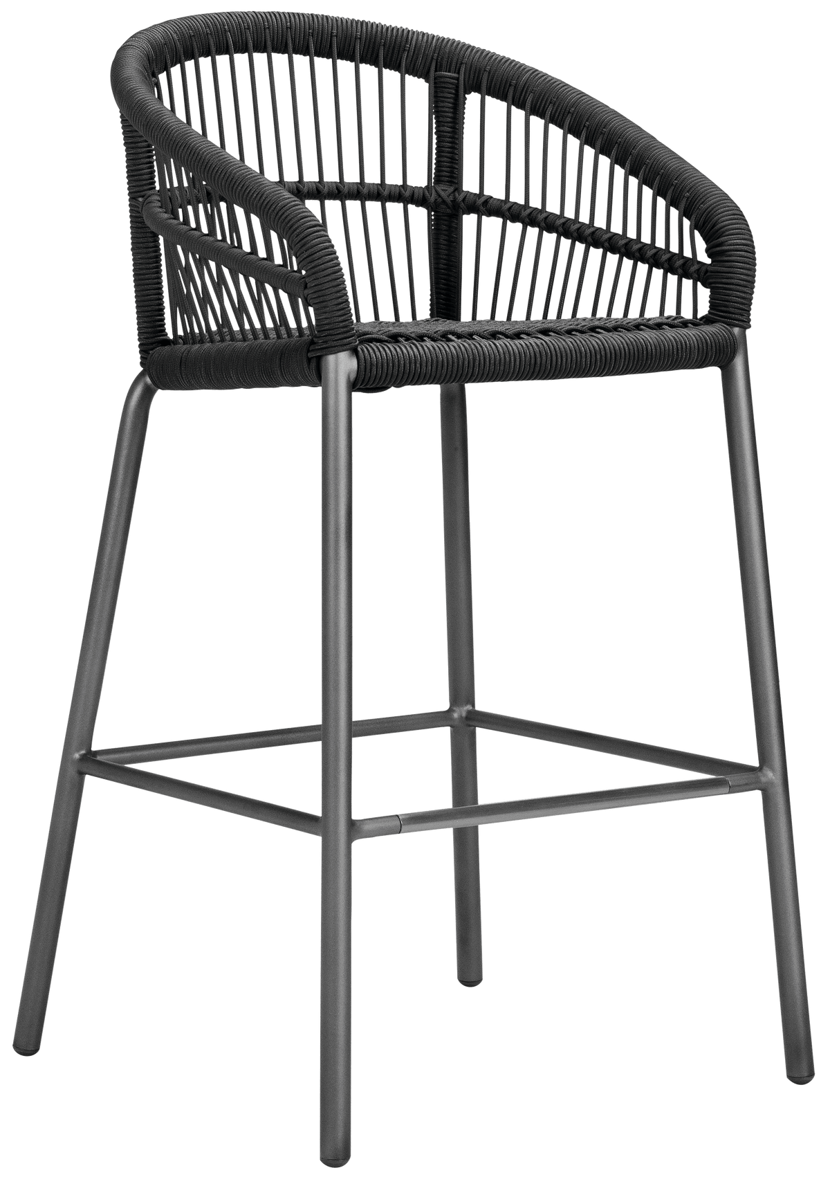Nexus Barstool With Arms by JANUS et Cie in Graphite/Gunmetal