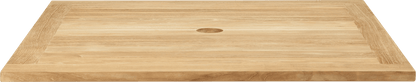 JANUSCAFÉ Teak Top Square 36 with Umbrella Hole by JANUS et Cie in Natural