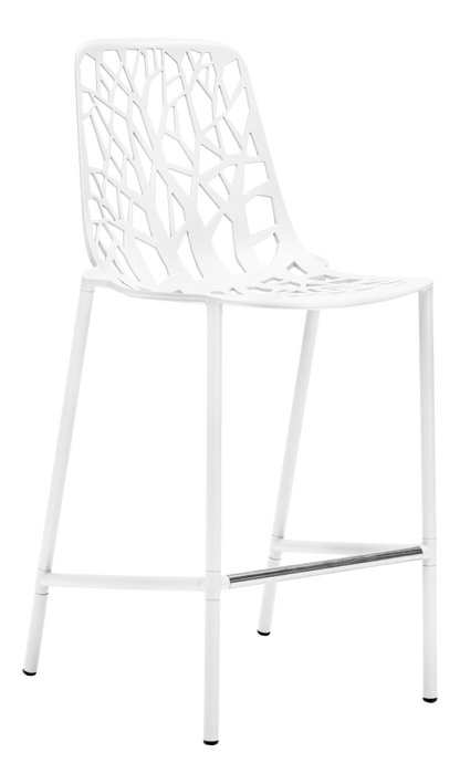 Forest High Back Counter Stool by JANUS et Cie in White
