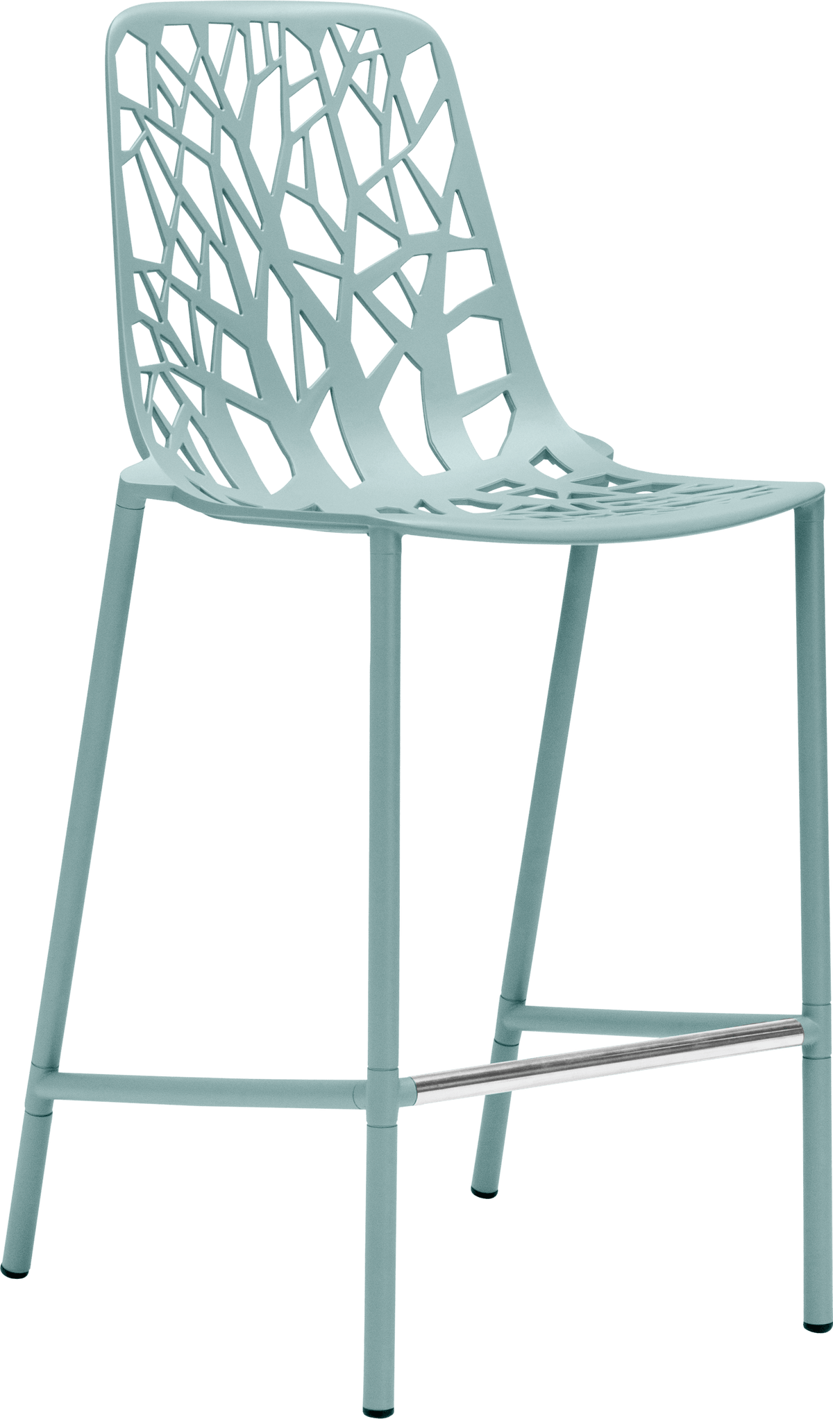 Forest High Back Counter Stool by JANUS et Cie in Light Blue