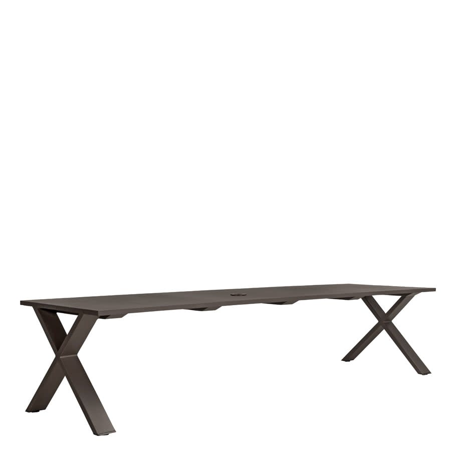 Get-Together Table 330 With Umbrella Hole by JANUS et Cie in Bronze