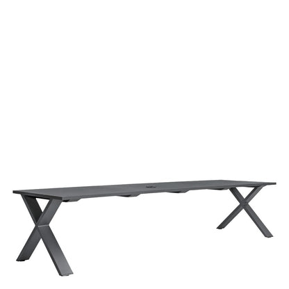 Get-Together Table 330 With Umbrella Hole by JANUS et Cie in Metallic Grey