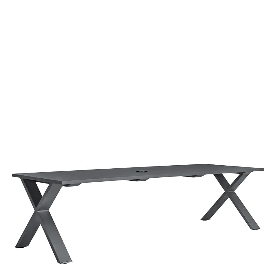 Get-Together Table 275 With Umbrella Hole by JANUS et Cie in Metallic Grey
