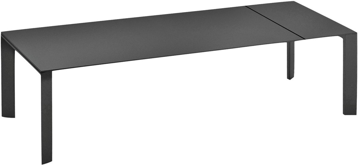 Grande Arche Extendable Dining Table Rectangle 220 by JANUS et Cie in Metallic Grey