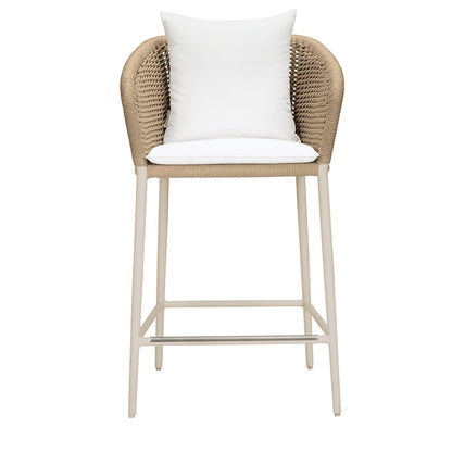 Knot Counter Stool With Arms by JANUS et Cie in Alabaster/Hazel Wood