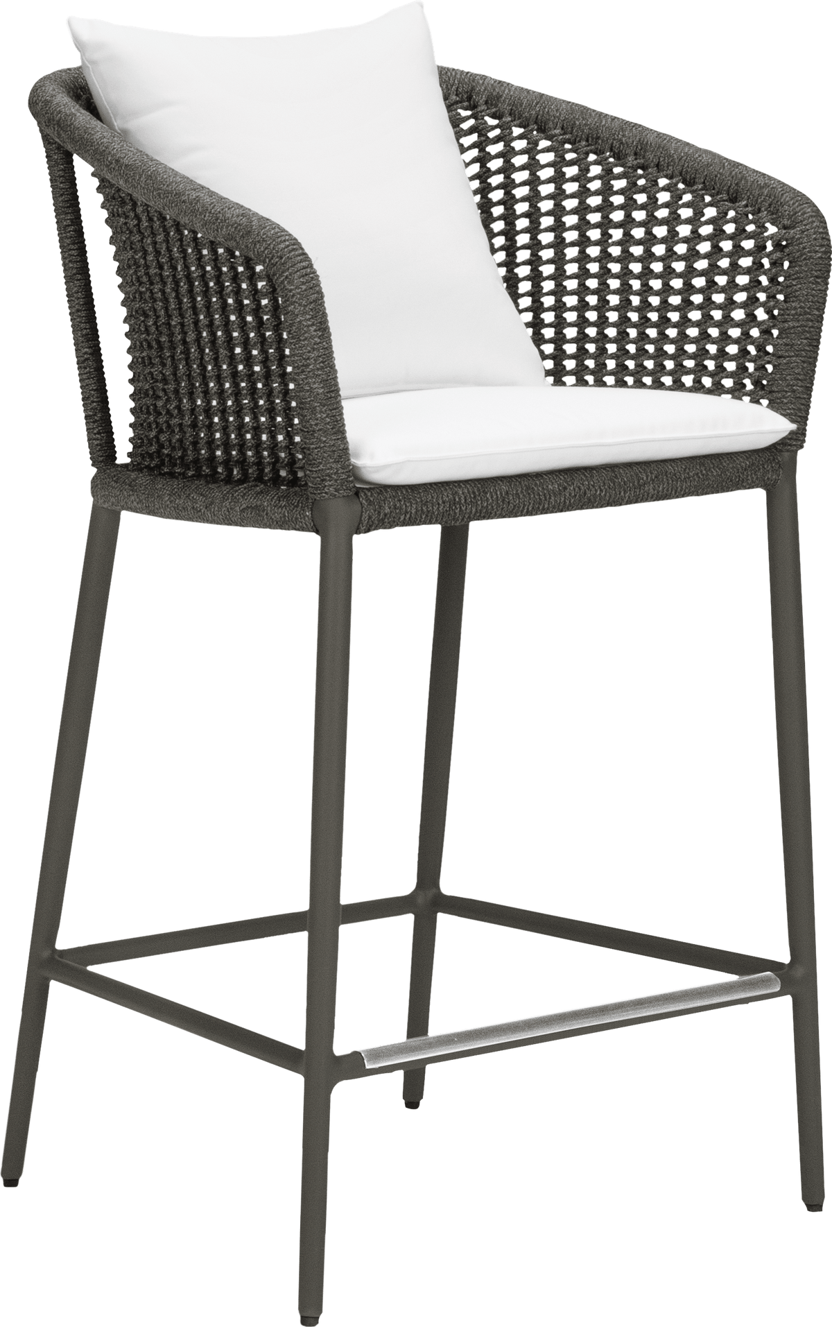 Knot Counter Stool With Arms by JANUS et Cie in Shale