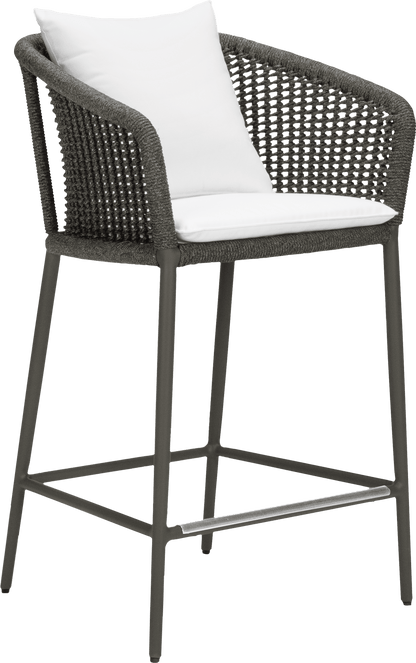 Knot Counter Stool With Arms by JANUS et Cie in Shale