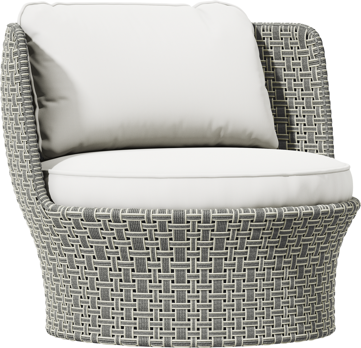 Cordee Swivel Lounge Chair by JANUS et Cie in Chassis Silver/Fossil