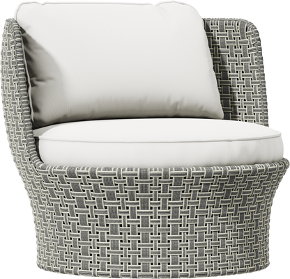 Cordee Swivel Lounge Chair by JANUS et Cie in Chassis Silver/Fossil