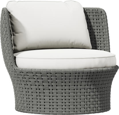 Cordee Swivel Lounge Chair by JANUS et Cie in Chassis Silver