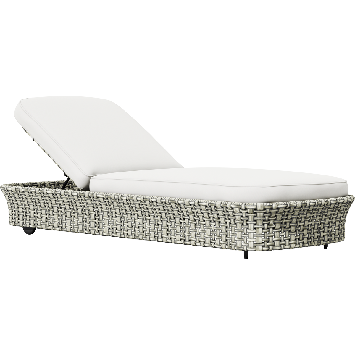 Cordee Chaise Lounge by JANUS et Cie in Fossil/Chassis Silver