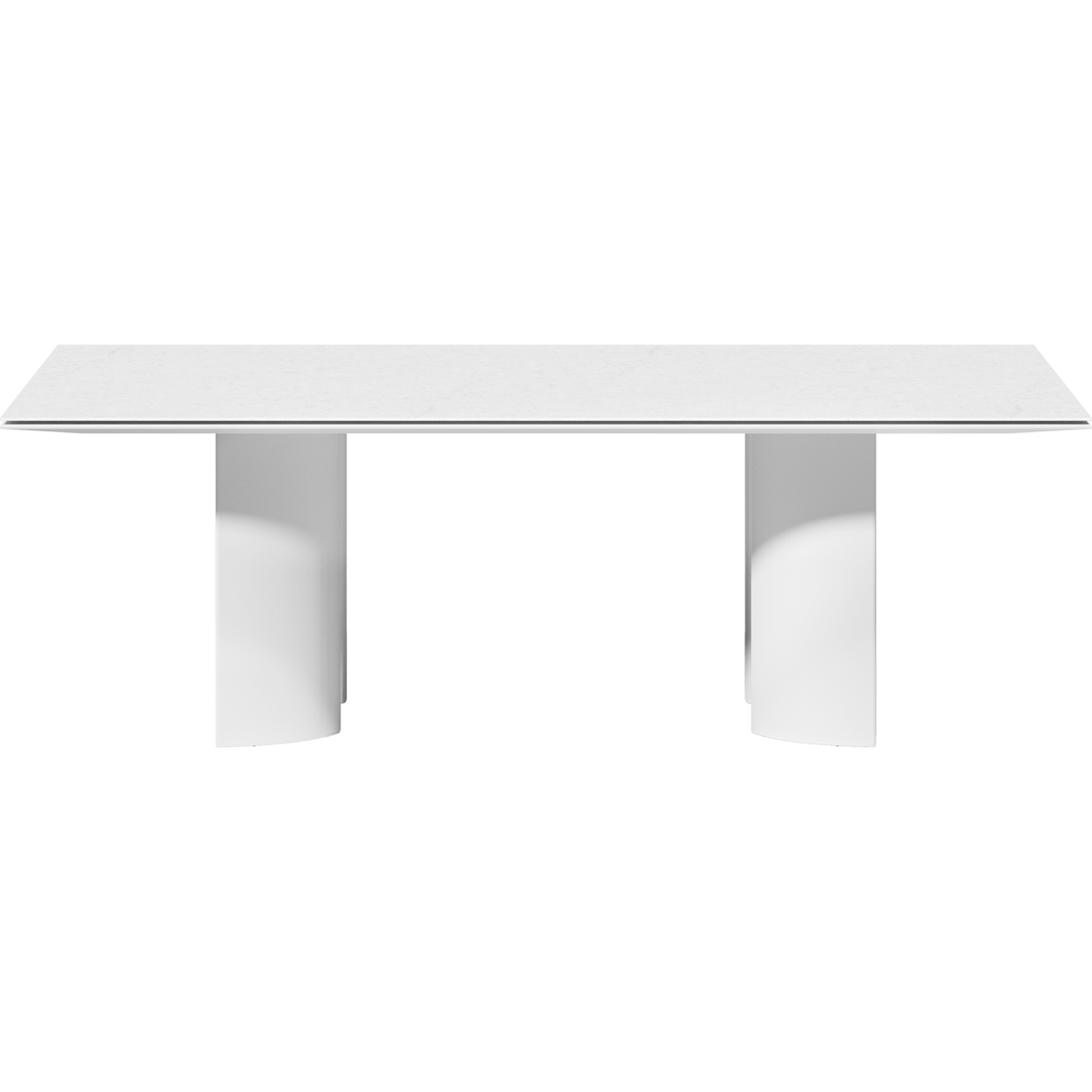 Naca Ceramic Top Dining Table Rectangle 220 by JANUS et Cie in White/Snow