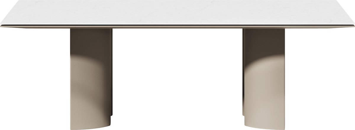 Naca Ceramic Top Dining Table Rectangle 220 by JANUS et Cie in Mercury/Snow