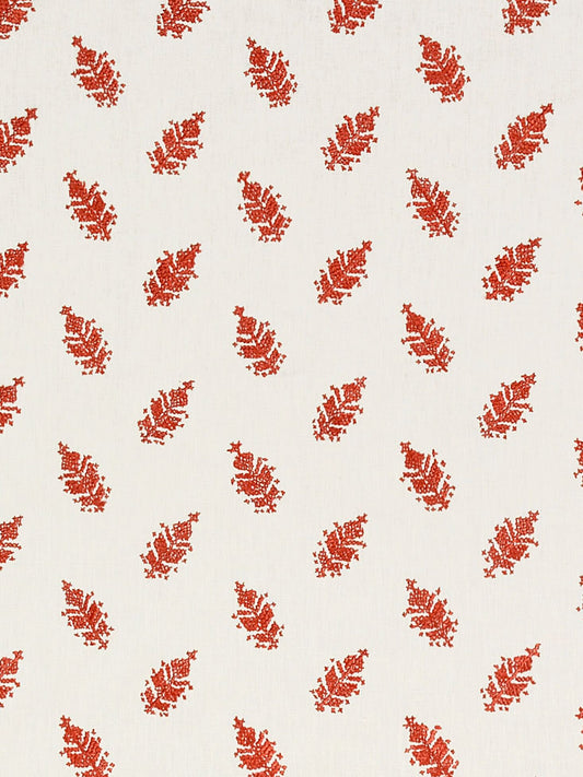 Santorini Hand Embroidered Linen Fabric by Vaughan in Red