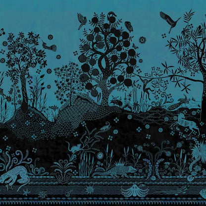 Bois Paradis Wallpaper Panel by Christian Lacroix in Bleu Nigelle