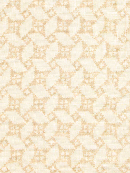 Lindos Printed Linen Fabric by Vaughan in Beige