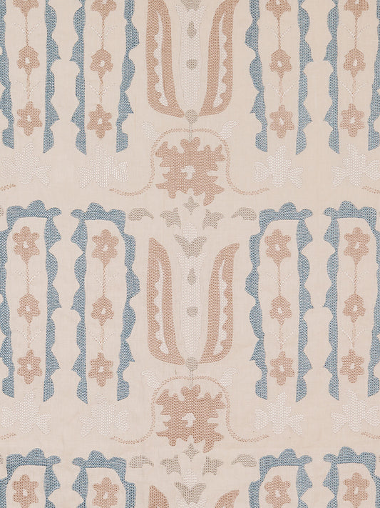 Nimos Embroidered Linen Fabric by Vaughan in Pink