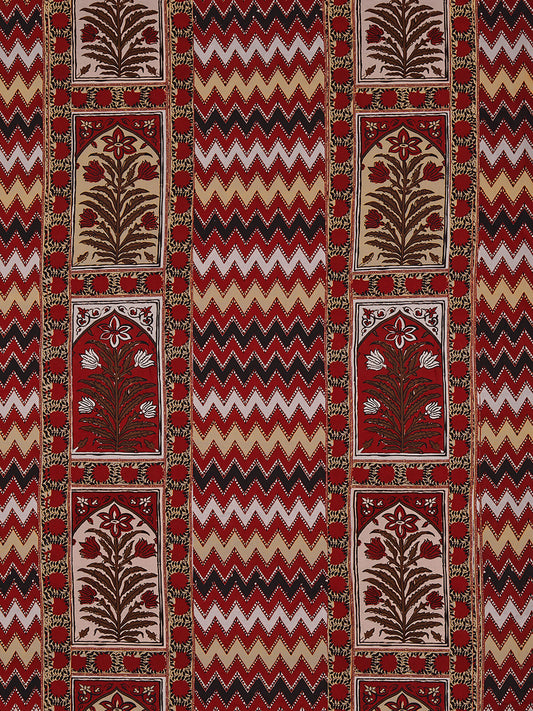 Bihar Printed Linen Fabric by Vaughan in Red