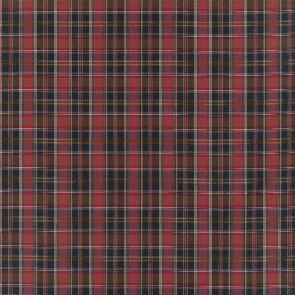 Ian Plaid Fabric by Ralph Lauren in Red