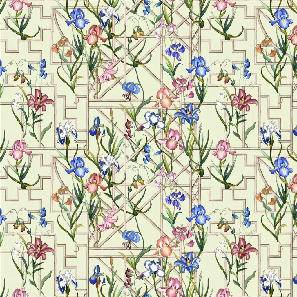 Fretwork Garden Fabric by Christian Lacroix in Citron
