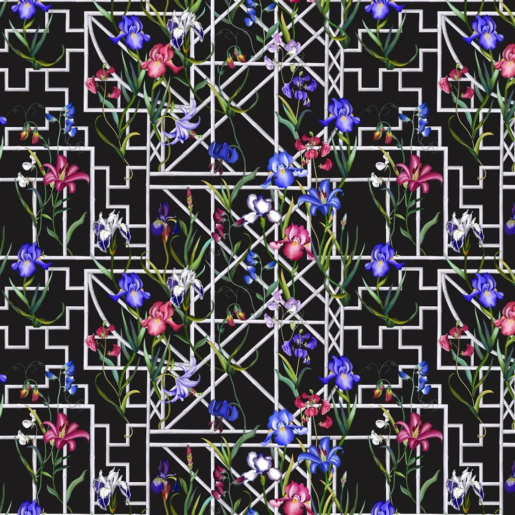 Fretwork Garden Fabric by Christian Lacroix in Jais