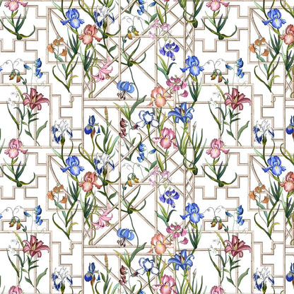Fretwork Garden Fabric by Christian Lacroix in Azur
