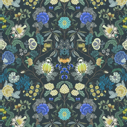 Brocart Decoratif Velours Fabric by Designers Guild in Indigo