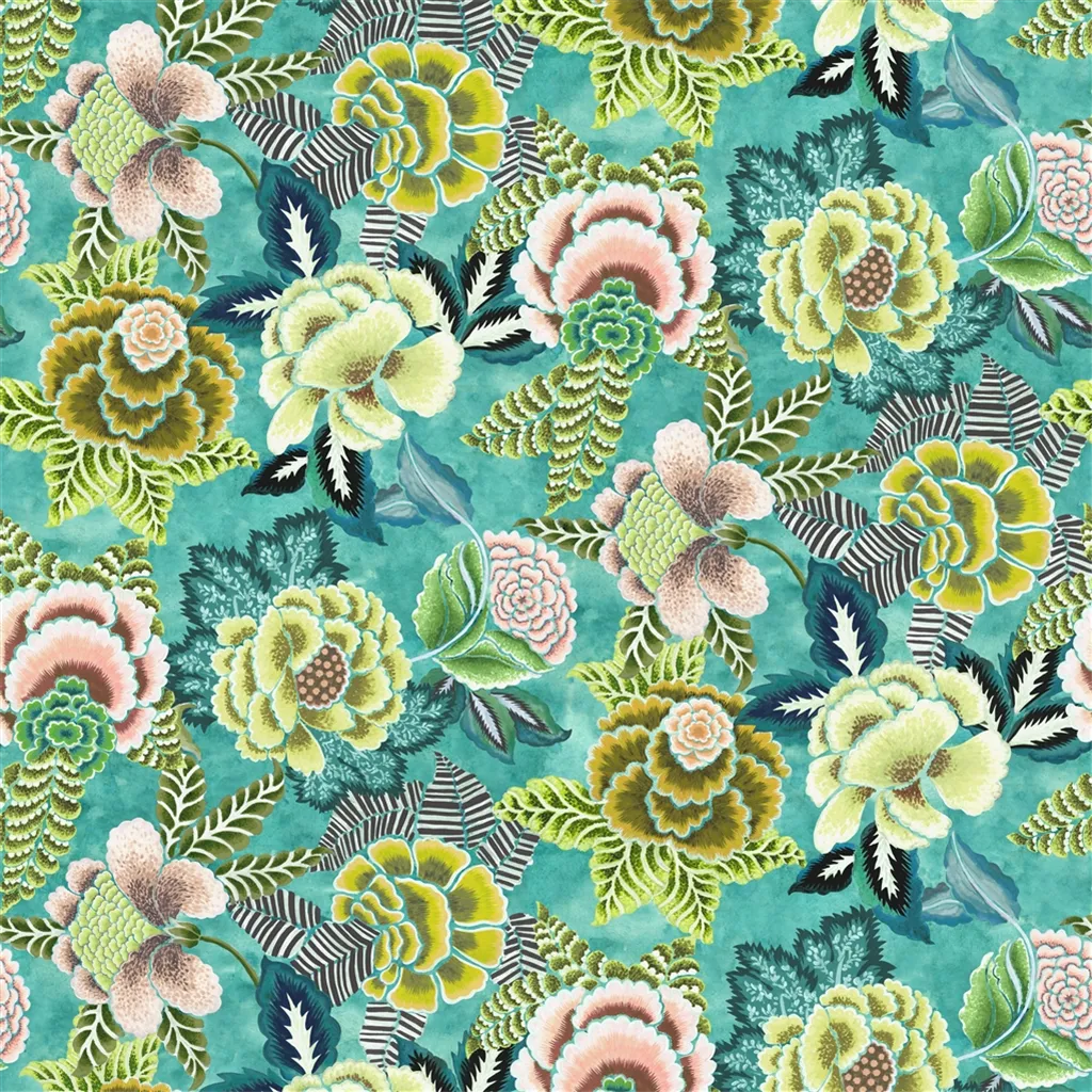 Rose de Damas Fabric by Designers Guild in Jade