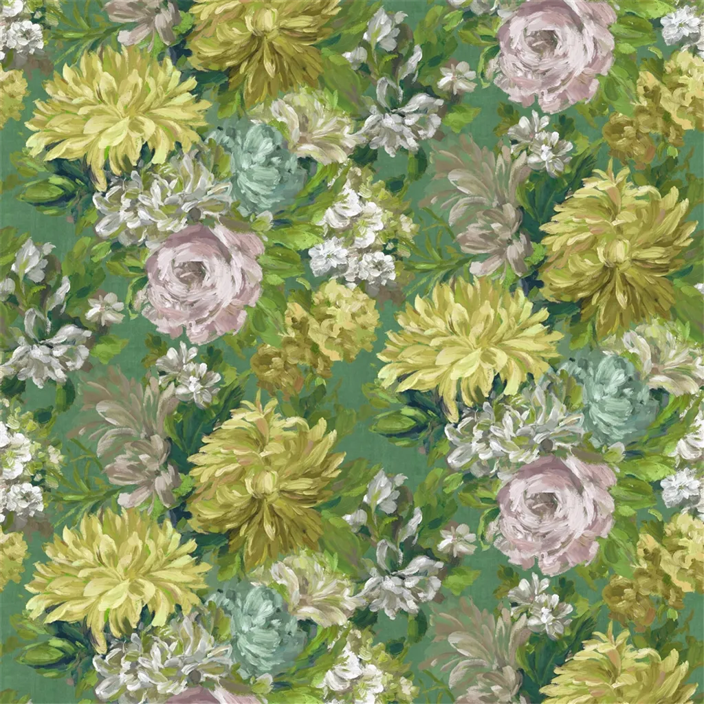 Fleur D Artistes Fabric by Designers Guild in Vintage Green