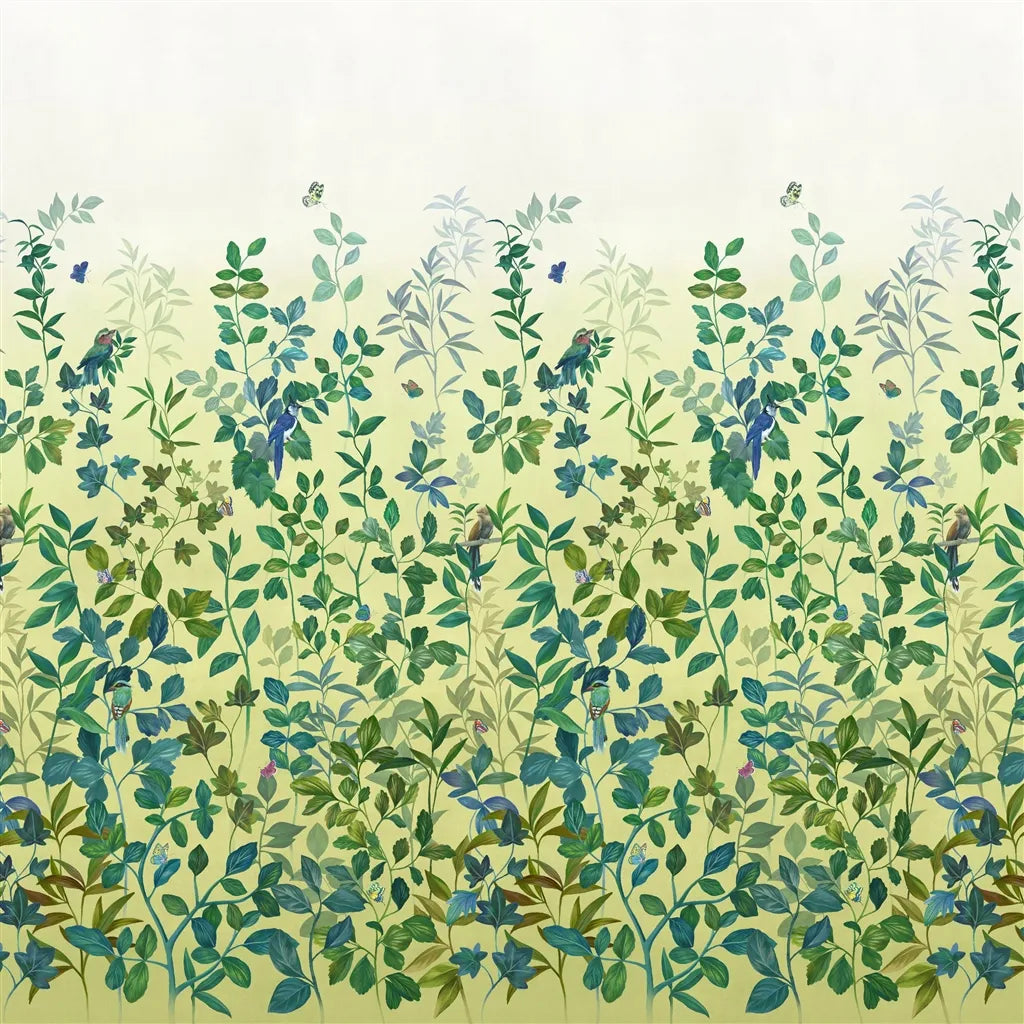 Voliere Wallpaper Panel by Designers Guild in Lemongrass