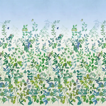 Voliere Wallpaper Panel by Designers Guild in Sky