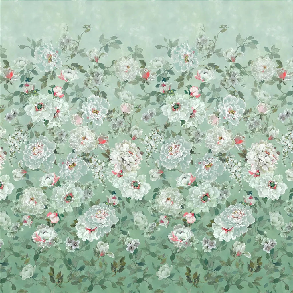 Fleur Blanche Wallpaper Panel by Designers Guild in Eau de Nil
