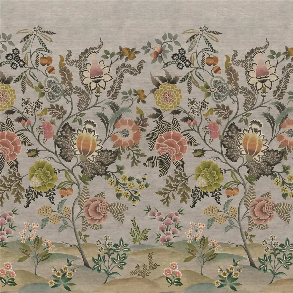 Brocart Decoratif Grasscloth Wallpaper Panel by Designers Guild in Sepia