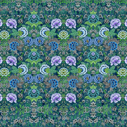 Rose de Damas Wallpaper Panel by Designers Guild in Indigo