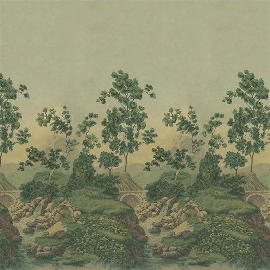 Castle Scene 2 Wallpaper Panel by John Derian in Forest