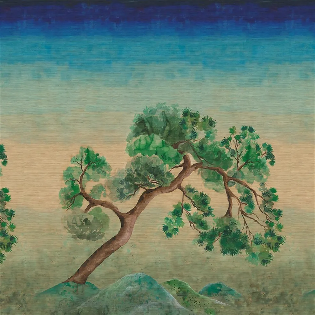 Scene D Arbre Grasscloth Wallpaper Panel by Designers Guild in Elm