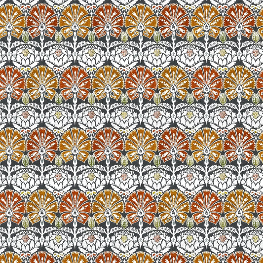 Ottoman Damask Fabric by William Yeoward in Spice