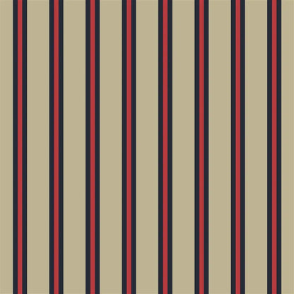 Cricket Stripe Fabric by Ralph Lauren in Red