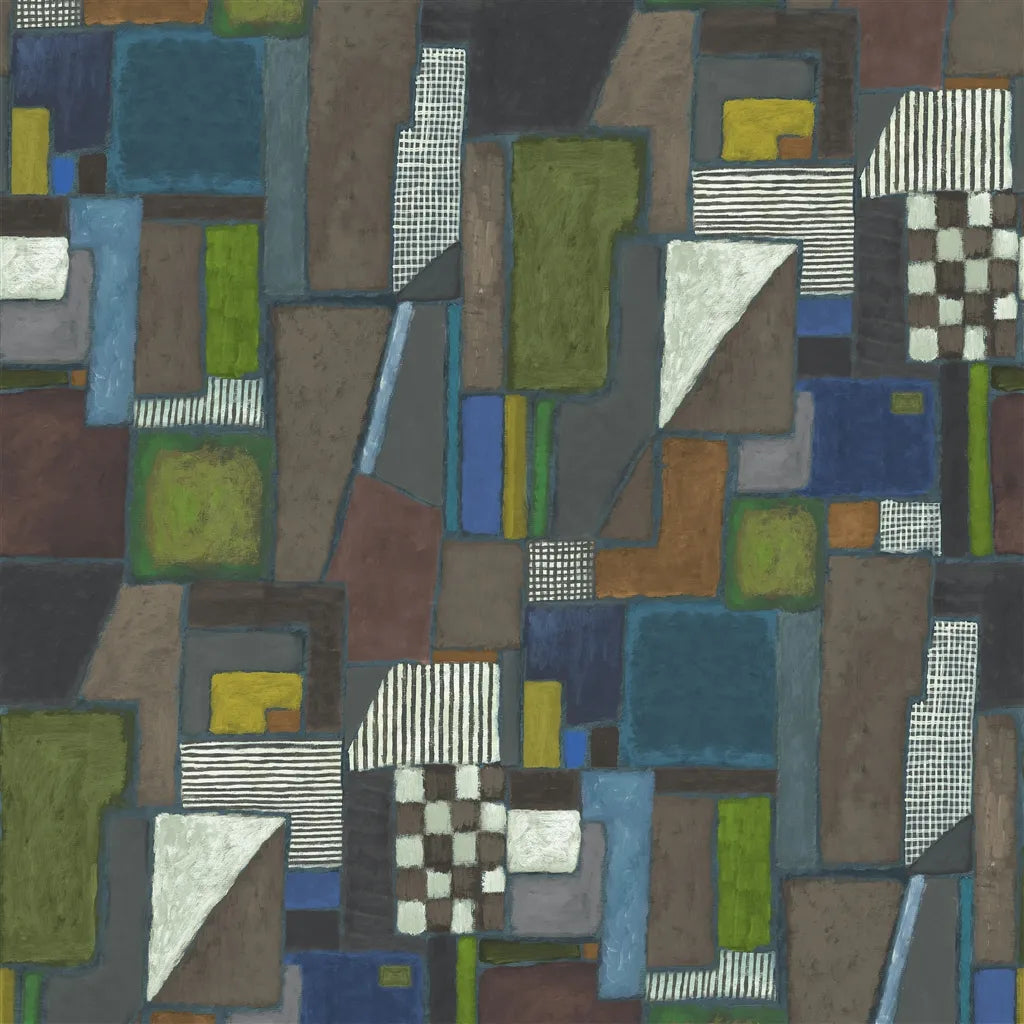 Raku Patchwork Fabric by Designers Guild in Chocolate