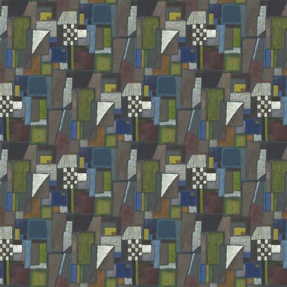 Raku Patchwork Wallpaper Panel by Designers Guild in Chocolate