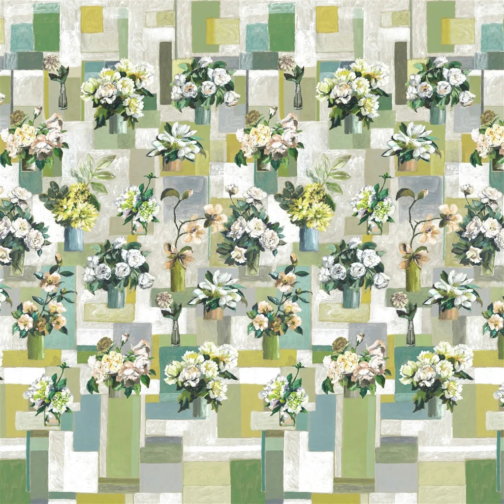 Celadon Vase Wallpaper Panel by Designers Guild in Celadon