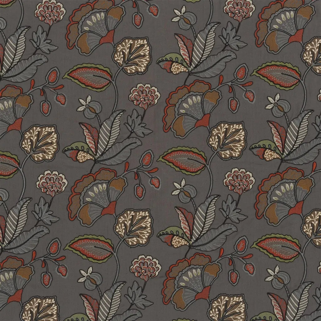 Kiln Scroll Fabric by Designers Guild in Slate