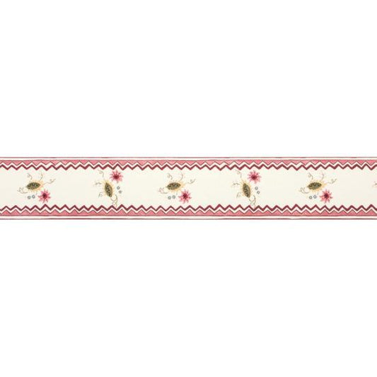 Floral Sprig Border Wallpaper by Salvesen Graham in Raspberry