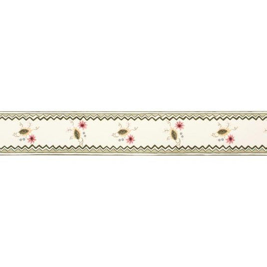 Floral Sprig Border Wallpaper by Salvesen Graham in Moss