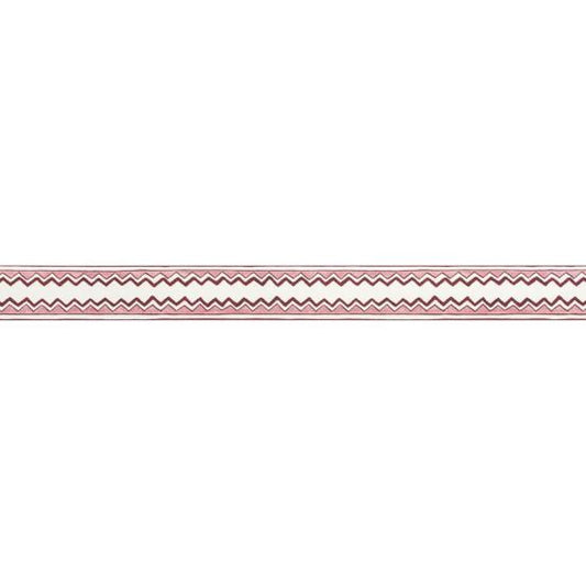 Zig Zag Stripe Border Wallpaper by Salvesen Graham in Raspberry