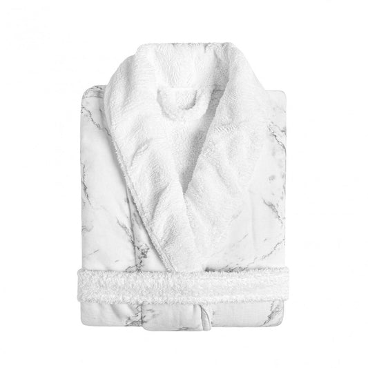 Mabel Bath Robe - Silver/White - L