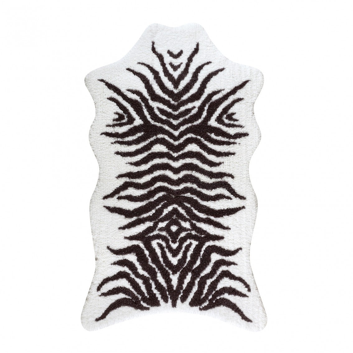 Mountain Zebra Bath Rug - WHITE/GREY - 35''X59''
