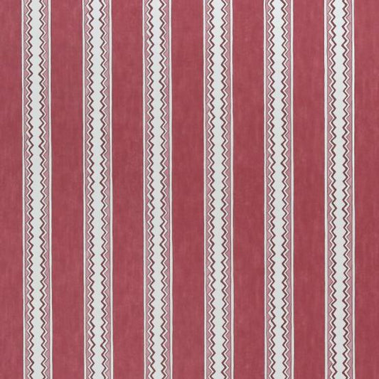 Zig Zag Stripe Wallpaper by Salvesen Graham in Raspberry
