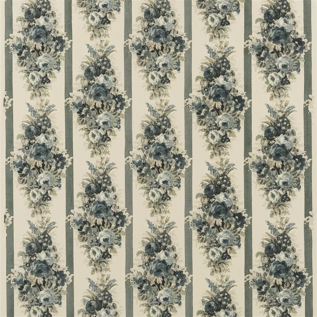 Ladies Day Blockprint Fabric by Ralph Lauren in Lovat